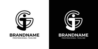 Letter JG or GJ Monogram Logo, suitable for any business with JG or GJ initials. vector