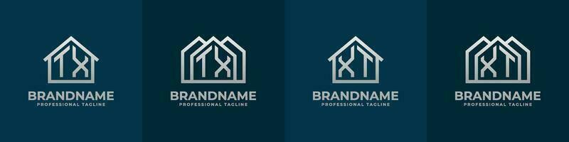 Letter TX and XT Home Logo Set. Suitable for any business related to house, real estate, construction, interior with TX or XT initials. vector