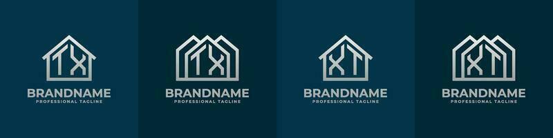 Letter TX and XT Home Logo Set. Suitable for any business related to house, real estate, construction, interior with TX or XT initials. vector