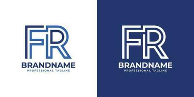 Letter FR Line Monogram Logo, suitable for any business with FR or RF initials. vector