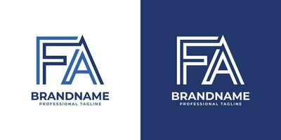 Letter FA Line Monogram Logo, suitable for any business with FA or AF initials. vector