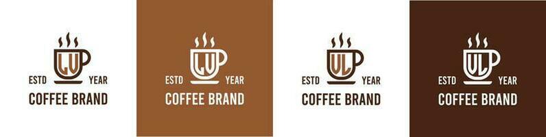 letra lv y vl café logo, adecuado para ninguna negocio relacionado a café, té, o otro con lv o vl iniciales. vector