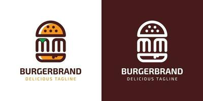 letra mm hamburguesa logo, adecuado para ninguna negocio relacionado a hamburguesa con metro o mm iniciales. vector