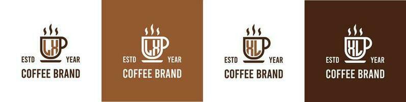 Letter LX and XL Coffee Logo, suitable for any business related to Coffee, Tea, or Other with LX or XL initials. vector