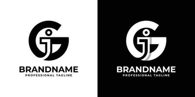 Letter JG or GJ Monogram Logo, suitable for any business with JG or GJ initials. vector