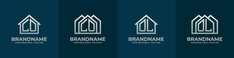 Letter LO and OL Home Logo Set. Suitable for any business related to house, real estate, construction, interior with LO or OL initials. vector