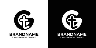 Letter GT or TG Monogram Logo, suitable for any business with GT or TG initials. vector