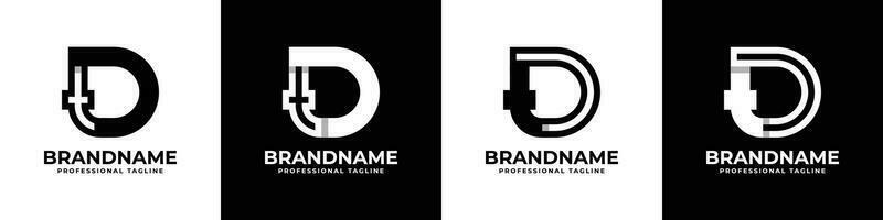 Letter DT or TD Monogram Logo, suitable for any business with DT or TD initials vector