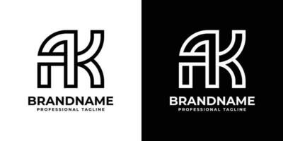 Letter AK or KA Monogram Logo, suitable for any business with AK or KA initials. vector