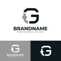 Letter GT or TG Monogram Logo, suitable for any business with GT or TG initials vector
