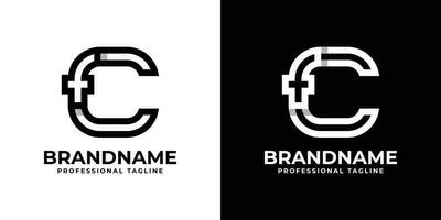 Letter CF or FC Monogram Logo, suitable for any business with CF or FC initials vector