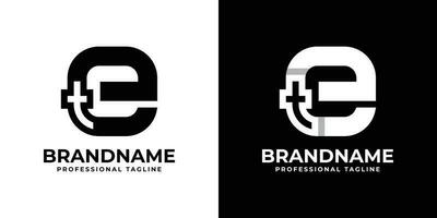 Letter ET or TE Monogram Logo, suitable for any business with ET or TE initials vector