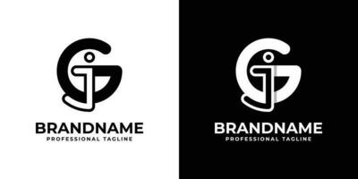 Letter JG or GJ Monogram Logo, suitable for any business with JG or GJ initials. vector
