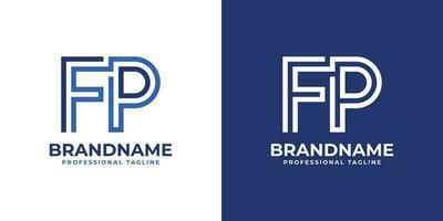 Letter FP Line Monogram Logo, suitable for any business with FP or PF initials. vector