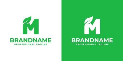 Letter M Leaf Logo, suitable for business related to leaf, nature, plant, ecology, or environment with M initial. vector