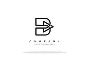 Simple Letter B Arrow Logo Design Vector