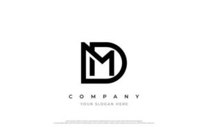 Initial Letter DM Logo or MD Logo Design Vector