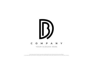 Initial Letter BD or DB Monogram Logo Design Vector