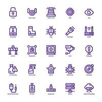 seguridad y Servicio icono paquete para tu sitio web diseño, logo, aplicación, y usuario interfaz. seguridad y Servicio icono básico línea degradado diseño. vector gráficos ilustración y editable ataque.