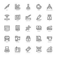 Printing Icon pack for your website design, logo, app, and user interface. Printing Icon outline design. Vector graphics illustration and editable stroke.