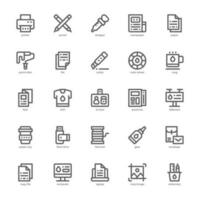 Printing Icon pack for your website design, logo, app, and user interface. Printing Icon outline design. Vector graphics illustration and editable stroke.