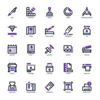 Printing Icon pack for your website design, logo, app, and user interface. Printing Icon mixed line and solid design. Vector graphics illustration and editable stroke.