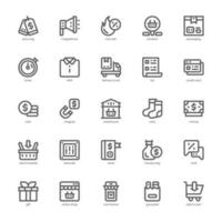 Sale and Shopping Icon pack for your website design, logo, app, and user interface. Sale and Shopping Icon outline design. Vector graphics illustration and editable stroke.