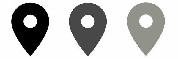 Location icon black white illustration collection. vector