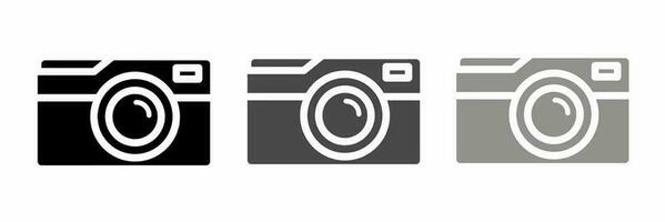 Camera icon black white illustration collection. vector