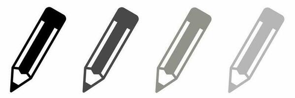 Pencil icon black white illustration collection. vector