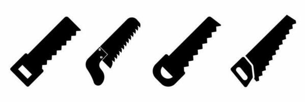 Chainsaw icon set. Chainsaw black and white illustration. Stock vector. vector
