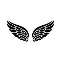 vector silhouette angel wings logo