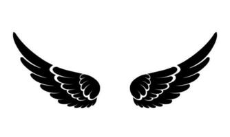 vector silhouette angel wings logo