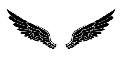 Vector silhouette of angel wings logo