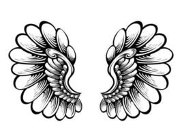 Vector angel wings tattoo design