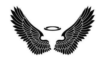 vector silhouette angel wings logo