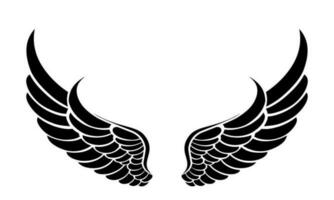 vector silueta de ángel alas