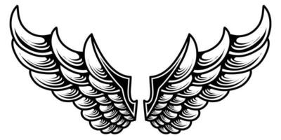 Vector angel wings tattoo design