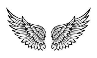 vector angel wings tribal tattoo