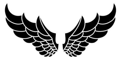 vector silhouette angel wings logo