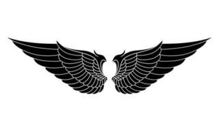 vector silhouette angel wings logo