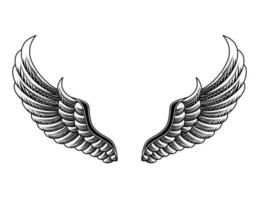 vector angel wings tribal tattoo