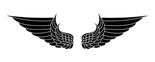 vector silhouette angel wings logo