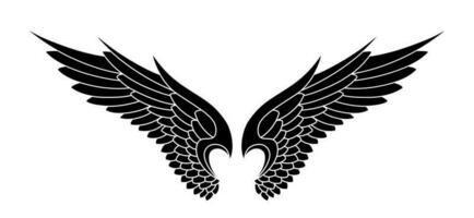 vector silhouette angel wings logo