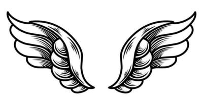 vector angel wings tribal tattoo