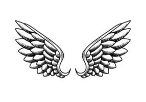 vector angel wings tribal tattoo