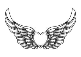 heart with wings vector