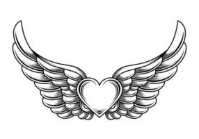 heart with wings vector