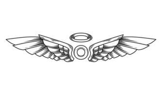 vector angel wings tribal tattoo