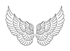 vector angel wings line art style